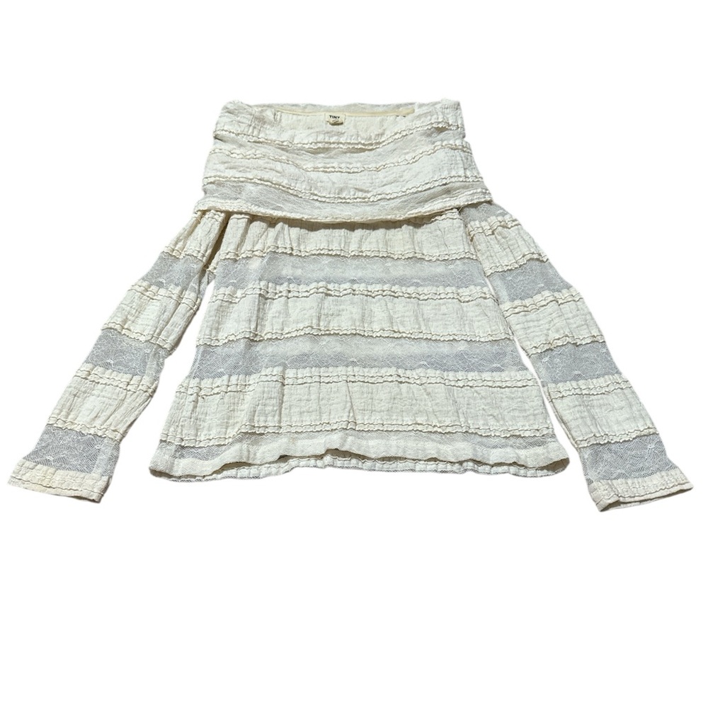 Cream Lace Off-Shoulder Anthropologie  Sweater